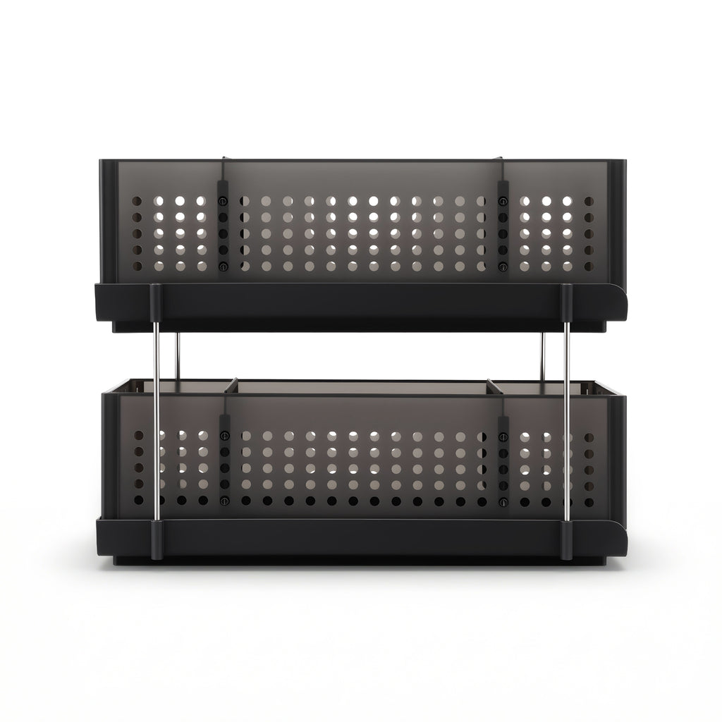 Artiss 2-Tier Slim Under Sink Organiser with Removable Baskets