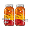 large capacity food storage jar, food-grade glass jar, airtight storage jar, pickle jar, grain storage, snack storage, tea storage, pantry organisation, Australian kitchen - Clear - Size 64oz-2pcs
