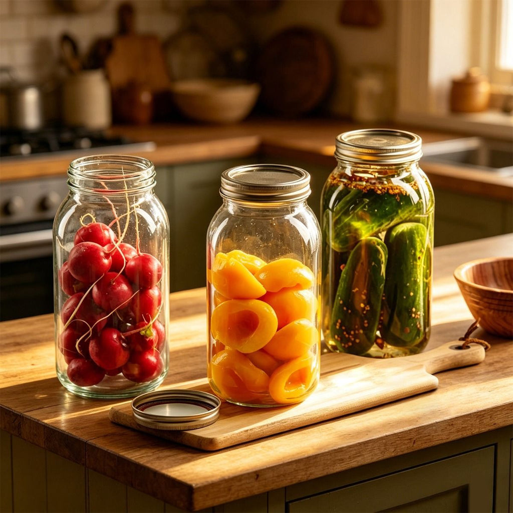 large capacity food storage jar, food-grade glass jar, airtight storage jar, pickle jar, grain storage, snack storage, tea storage, pantry organisation, Australian kitchen - Clear - Size 64oz-2pcs