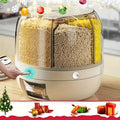 rotating storage container, large capacity grain storage, food storage box, sealed food container, kitchen organization, insect proof food storage, moisture proof food storage, airtight canister, Australian pantry - Beige - Size 20L