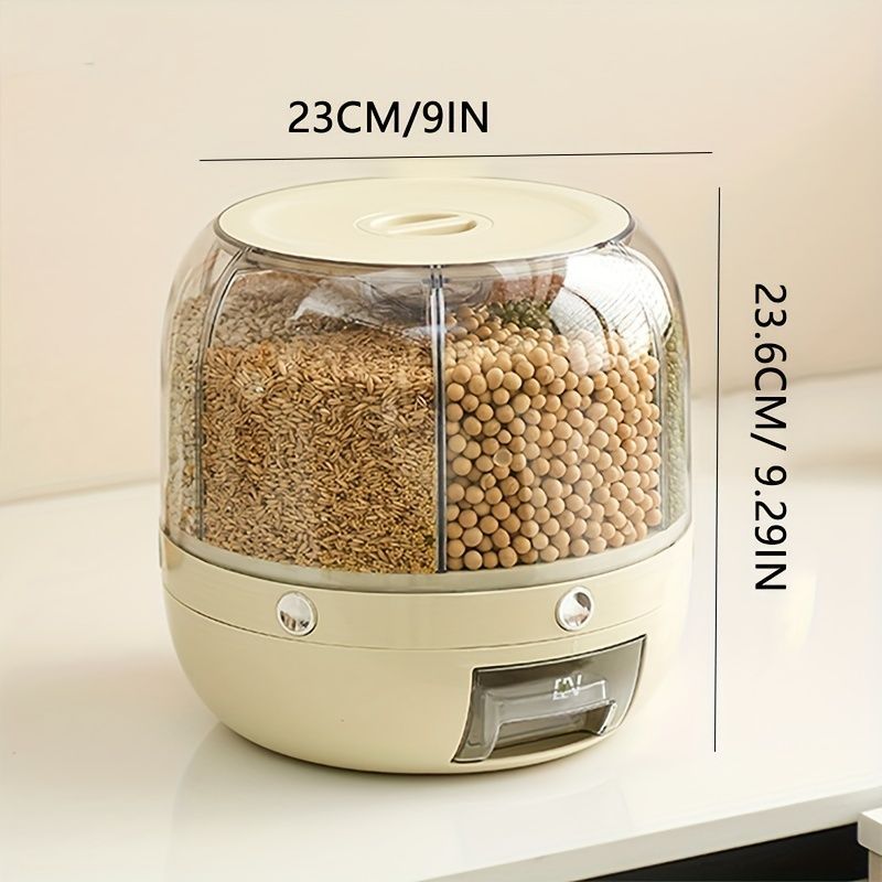 rotating storage container, large capacity grain storage, food storage box, sealed food container, kitchen organization, insect proof food storage, moisture proof food storage, airtight canister, Australian pantry - Olive - Size 12L