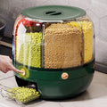 rotating storage container, large capacity grain storage, food storage box, sealed food container, kitchen organization, insect proof food storage, moisture proof food storage, airtight canister, Australian pantry - Olive - Size 20L