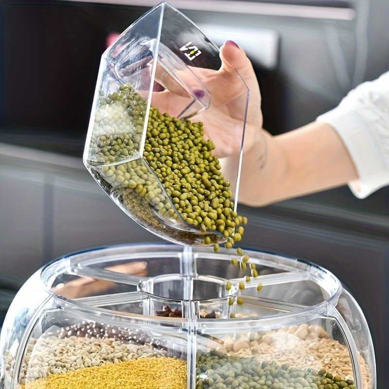 rotating storage container, large capacity grain storage, food storage box, sealed food container, kitchen organization, insect proof food storage, moisture proof food storage, airtight canister, Australian pantry - White - Size 20L