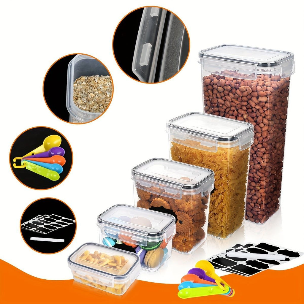 food storage containers, thickened PP containers, airtight food containers, food-grade storage, grain storage, dry goods storage, pantry organization, Australian kitchen - White - Size 16pcs