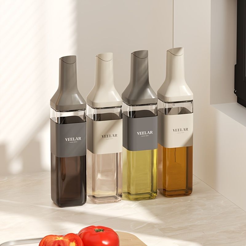 automatic opening glass bottles, oil bottles, condiment bottles, kitchen storage, soy sauce bottles, vinegar bottles, Australian kitchen - Gray - Size 500ml