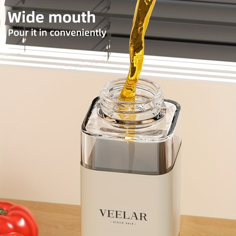 automatic opening glass bottles, oil bottles, condiment bottles, kitchen storage, soy sauce bottles, vinegar bottles, Australian kitchen - Gray - Size 500ml