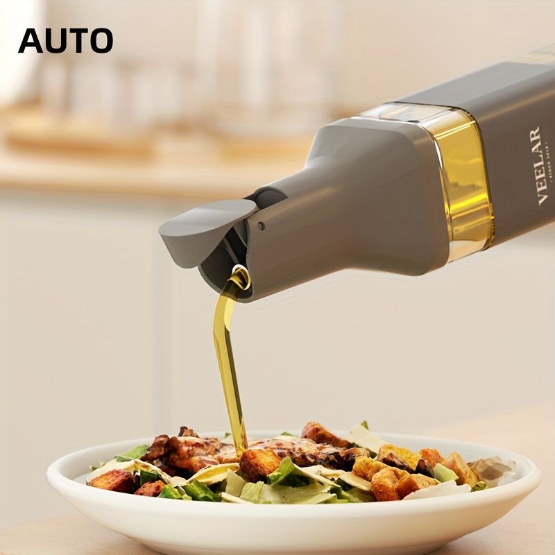 automatic opening glass bottles, oil bottles, condiment bottles, kitchen storage, soy sauce bottles, vinegar bottles, Australian kitchen - Gray - Size 500ml