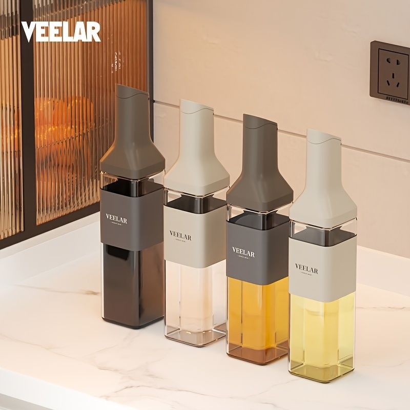 automatic opening glass bottles, oil bottles, condiment bottles, kitchen storage, soy sauce bottles, vinegar bottles, Australian kitchen - Gray - Size 500ml