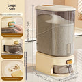 large capacity rice dispenser, measuring cup, time scale, plastic grain storage container, sealed food storage, insect proof food storage, moisture proof food storage, flour storage, pet food storage, Australian kitchen - gray and transparent - Size 20L