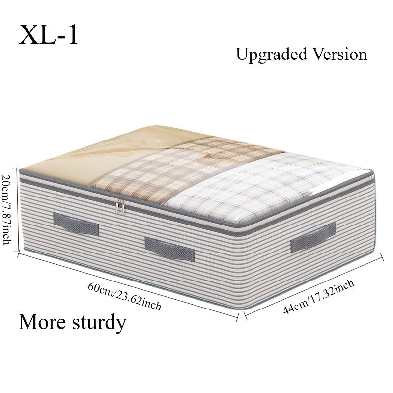 Large Storage Organizer Bag - Made from heavy-duty non-woven fabric with transparent windows, multi-layer clothing storage box suitable for wardrobes, under-bed, and travel. （XL）