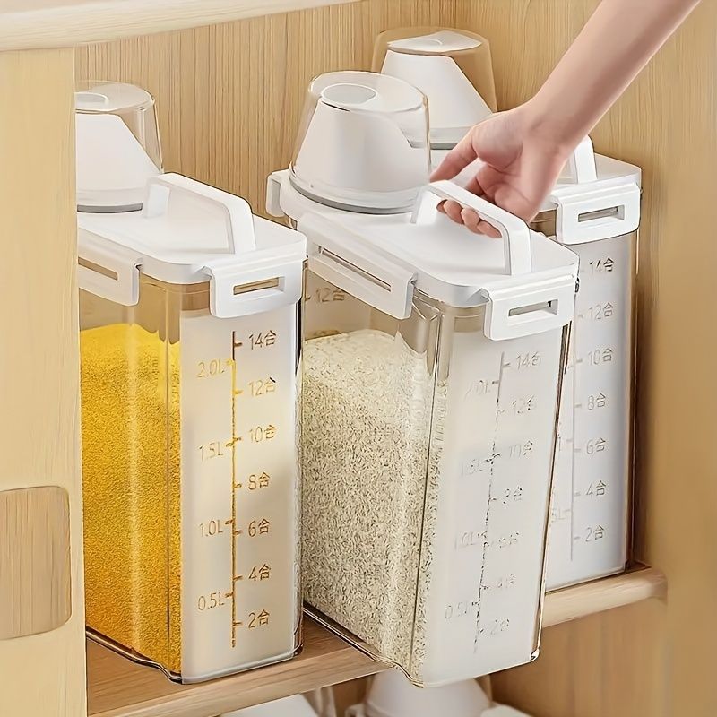Airtight Food Containers Food Storage Containers With Lids Kitchen Storage - White - Size 2500ML