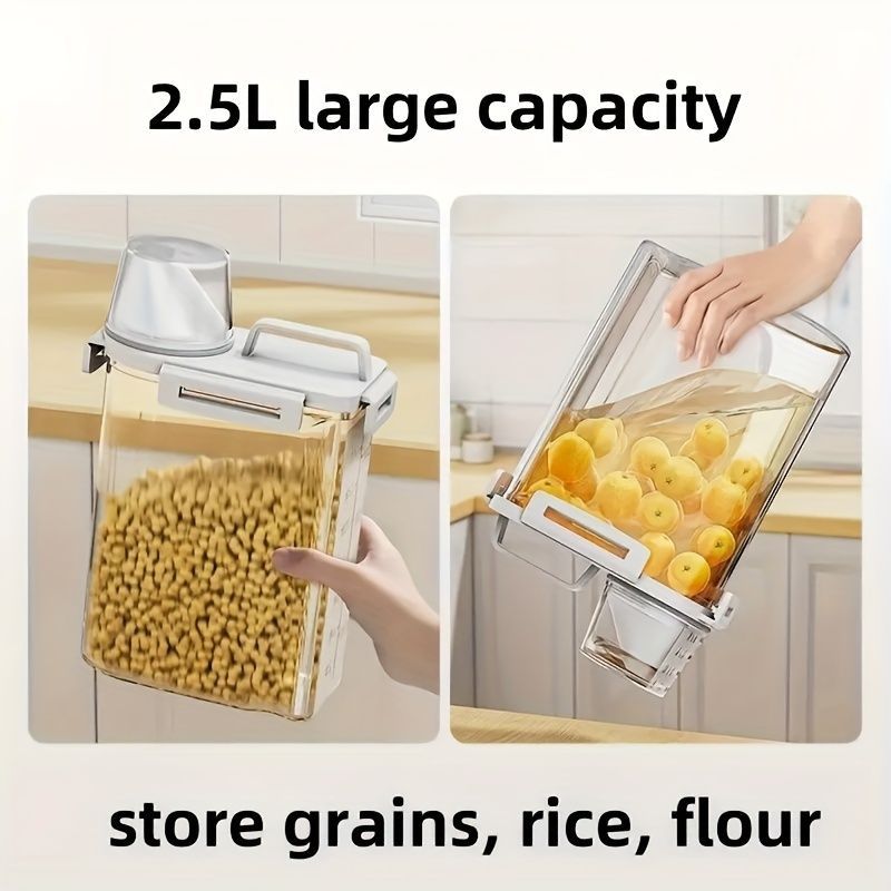 Airtight Food Containers Food Storage Containers With Lids Kitchen Storage - White - Size 2500ML