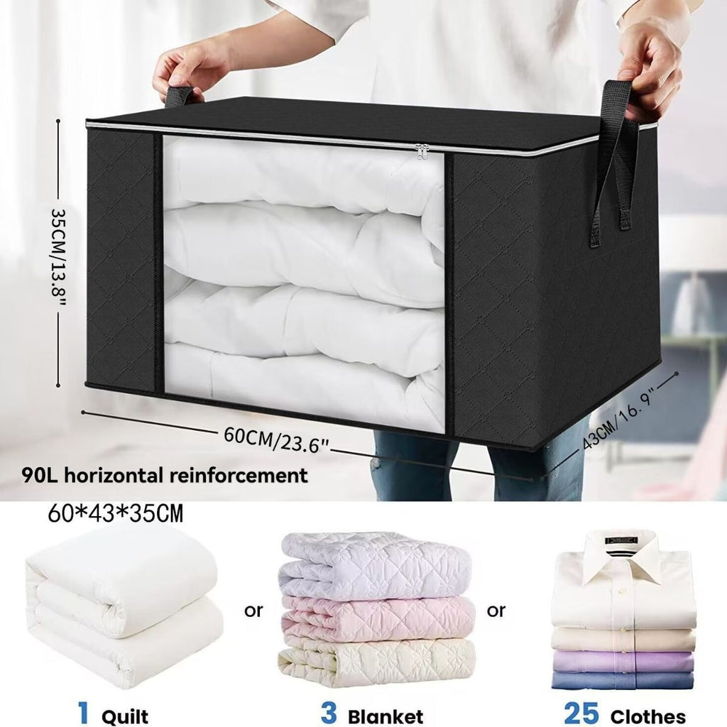 Foldable Storage Bins Extra Large Storage Bins 90L Storage Container Storage - Gray - Size 01