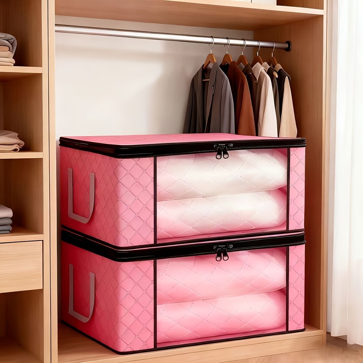 Foldable Storage Bins Extra Large Storage Bins 90L Storage Container Storage - Gray - Size 01