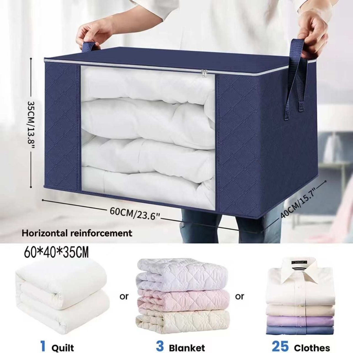 Foldable Storage Bins Extra Large Storage Bins 90L Storage Container Storage - Pink - Size 01