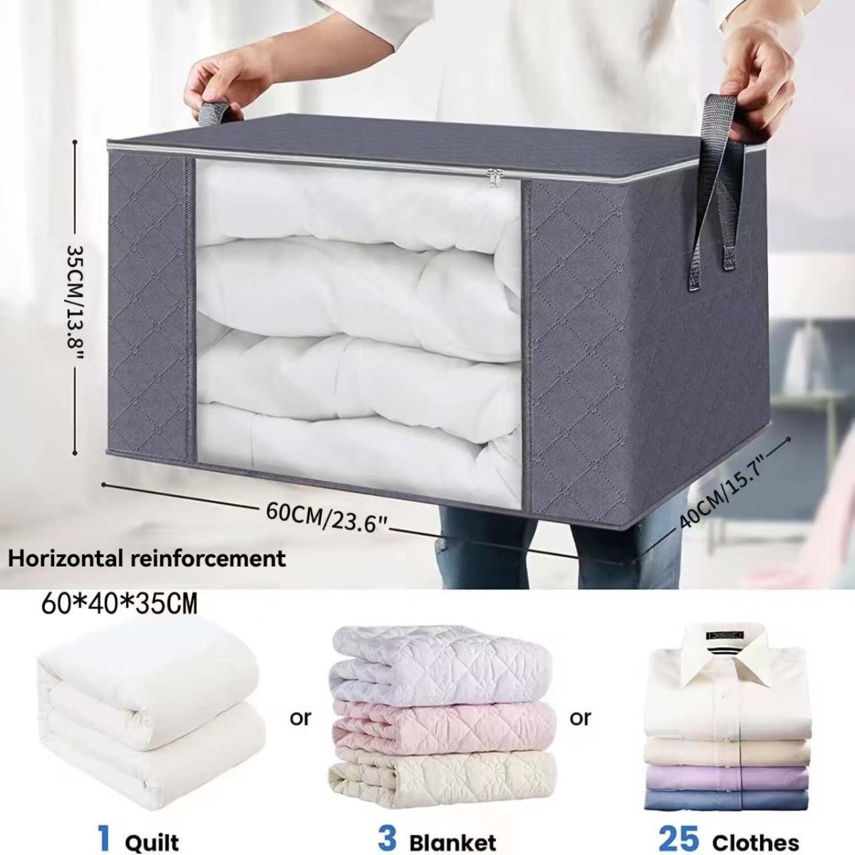 Foldable Storage Bins Extra Large Storage Bins 90L Storage Container Storage - Pink - Size 01