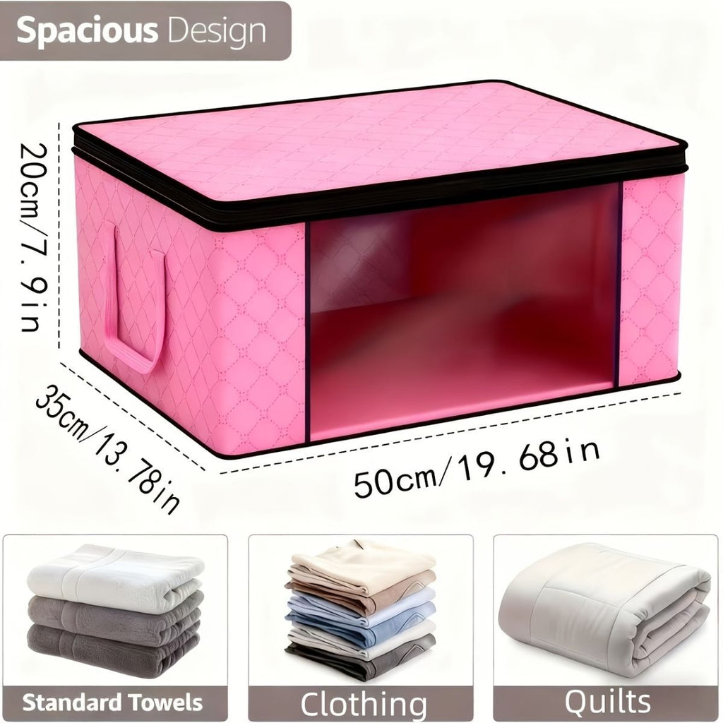 Foldable Storage Bins Extra Large Storage Bins 90L Storage Container Storage - Pink - Size 01