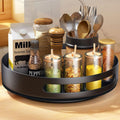 Turntable,Metal Steel ROtating Shelf Lazy Susan Kitchen Cupboard For Kitchen Storage,Cupboard Storage,25.4Cm,Black