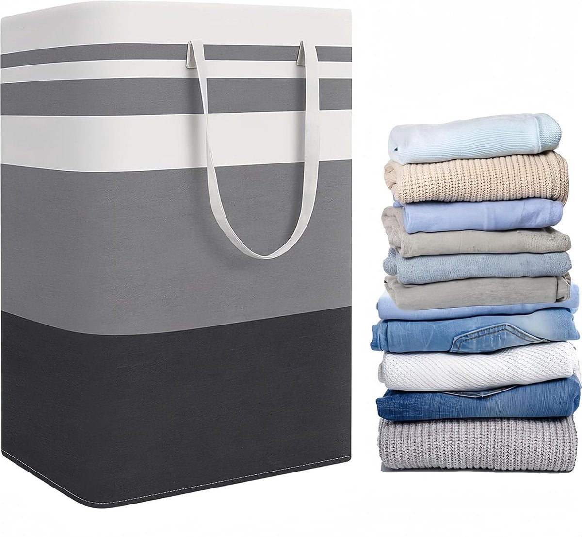 Foldable laundry basket - Large capacity laundry bag - Laundry basket with handles - Laundry hamper for dirty laundry - Suitable for bedroom, bathroom, dormitory