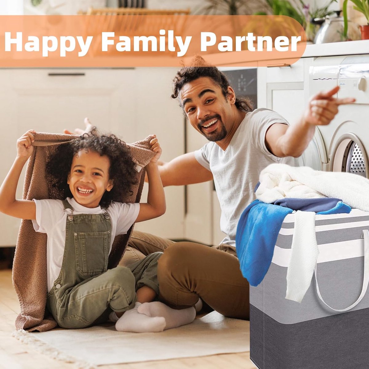 Foldable laundry basket - Large capacity laundry bag - Laundry basket with handles - Laundry hamper for dirty laundry - Suitable for bedroom, bathroom, dormitory