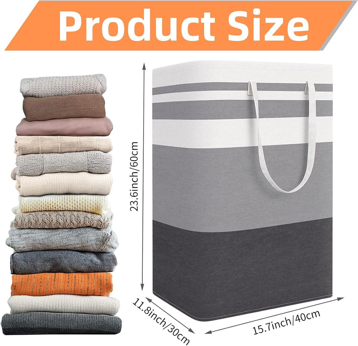 Foldable laundry basket - Large capacity laundry bag - Laundry basket with handles - Laundry hamper for dirty laundry - Suitable for bedroom, bathroom, dormitory