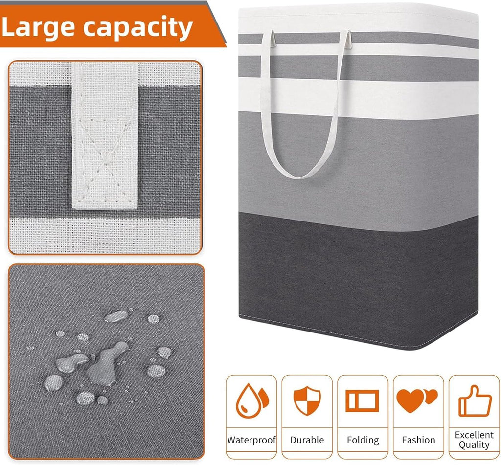 Foldable laundry basket - Large capacity laundry bag - Laundry basket with handles - Laundry hamper for dirty laundry - Suitable for bedroom, bathroom, dormitory