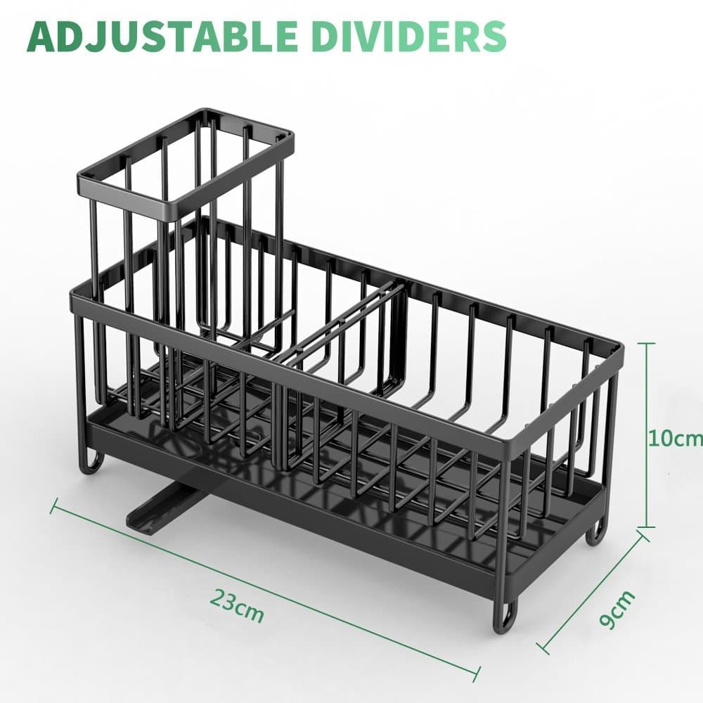Carbon Steel Sink Caddy Organiser with Automatic Drainage Tray