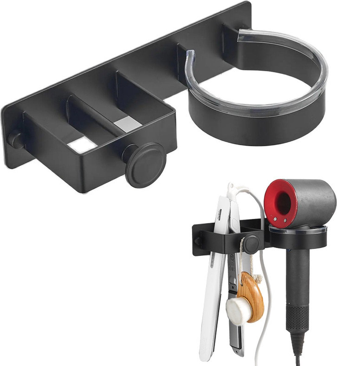 Hair Dryer Wall Bracket Holder - Hair Dryer - Hair Dryers - Hair Dryer Holders - Bathroom Hanging Rack - Hair Dryer Brush - Hair Dryer Holder - Wall Mount - Self-Adhesive - Universal - Hair Dryer - Wall Mount - For Hotel, Bathroom, Living Room, Barbershop