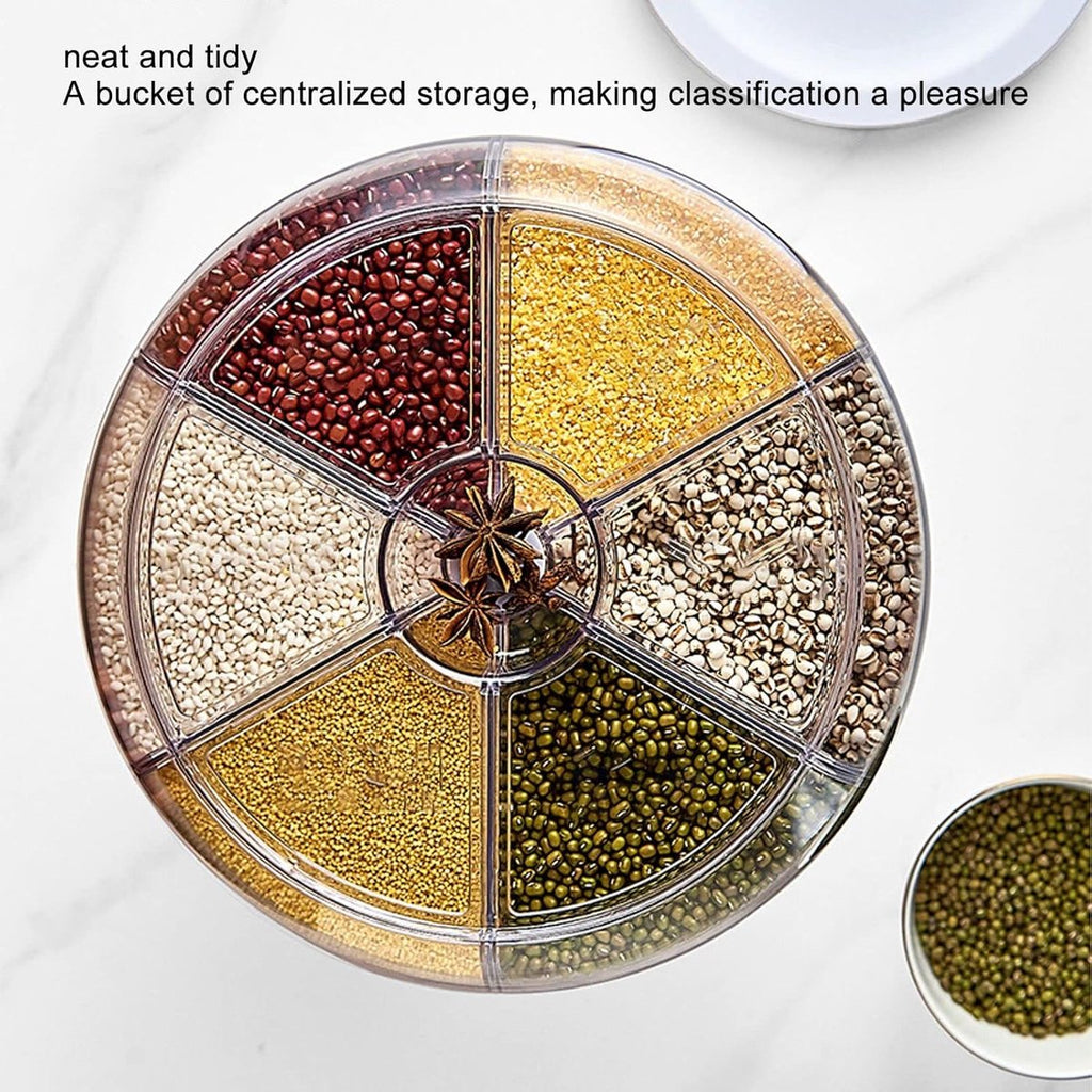 360° Rotating 6-Compartment Grain & Cereal Dispenser (5kg)