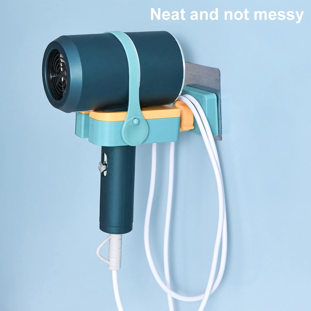 Hair Dryer Holder - Hair Dryer Holder - Hair Dryer Holder - Blowdryer Wall Mount - Organizer For Your Hair Dryer - 180° Rotation - Hands-Free - Wall Mount - Self-Adhesive - Universal - For Hotel/Bathroom/Living Room/Hair Shop - Green