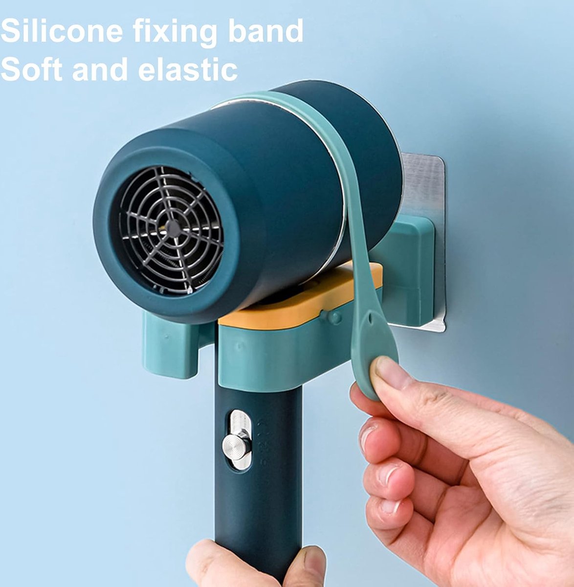 Hair Dryer Holder - Hair Dryer Holder - Hair Dryer Holder - Blowdryer Wall Mount - Organizer For Your Hair Dryer - 180° Rotation - Hands-Free - Wall Mount - Self-Adhesive - Universal - For Hotel/Bathroom/Living Room/Hair Shop - Green