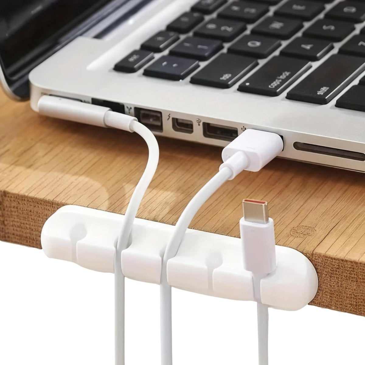 3-Piece Silicone Cable Organiser Set (3, 5 & 7 Slot - White)