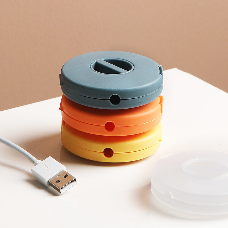 Set of 4 cable holders, empty, retractable, compact and versatile, for USB cables, charging cables and small accessories R