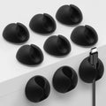 10-Pack Black Self-Adhesive Single-Port Cable Clips & Wire Organiser