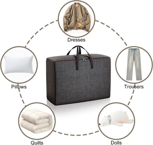 1 large zippered storage bag, Oxford fabric storage bags, Transport bags, Other under, bed storage bags for bedding, grey