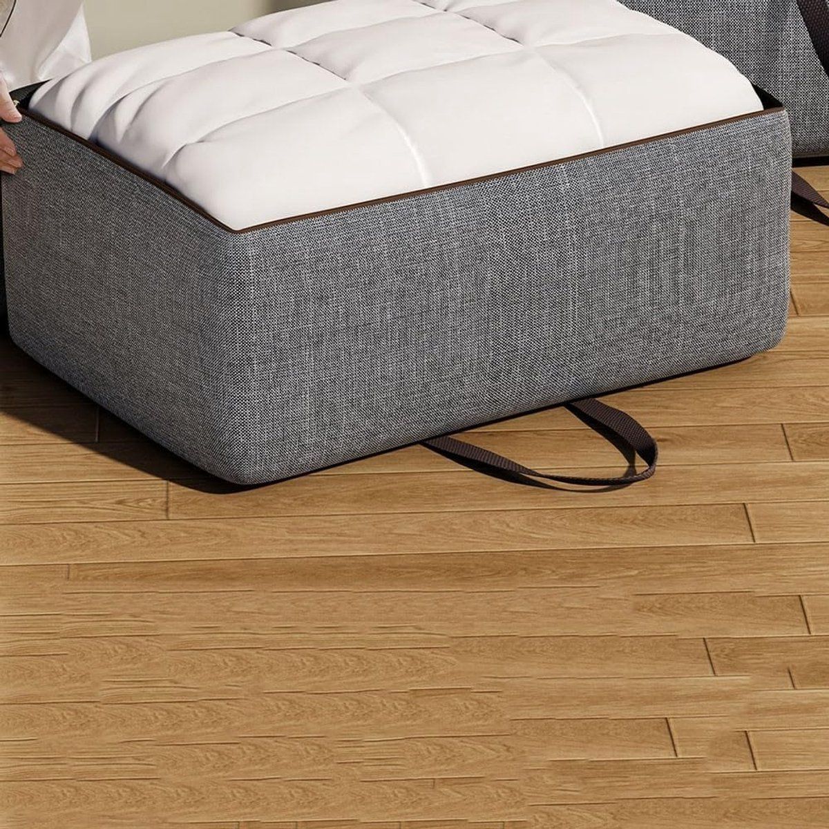1 large zippered storage bag, Oxford fabric storage bags, Transport bags, Other under, bed storage bags for bedding, grey