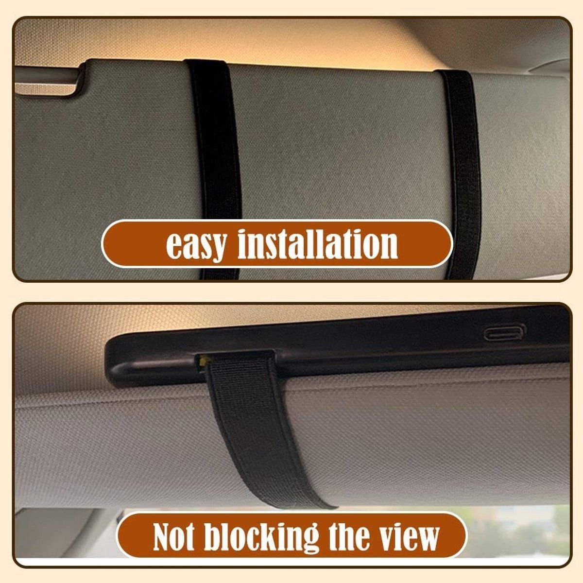 Car Makeup Mirror, Sun Visor Mirror with LED, Illuminated Makeup Mirror, Rechargeable and Dimmable, One Color, Three Brightness Levels, White