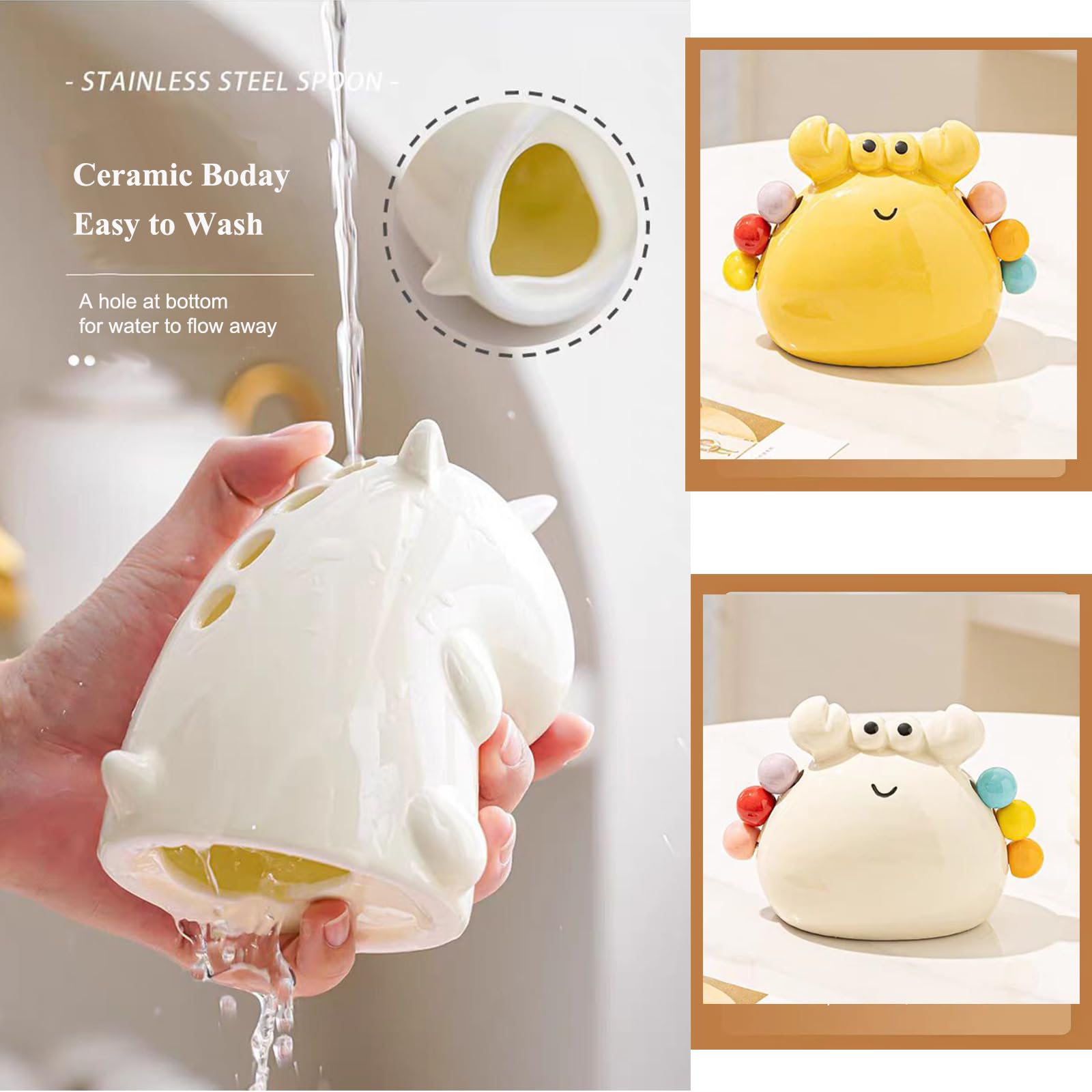 Crab Figurine - Home Decor Living Room - Animal Figurines - Home Accessories - Table Decoration - Bedroom Accessories - Gift For Her - Decoration - Funny Gadgets - Design Ornament - Windowsill Decoration - White - 1 Piece