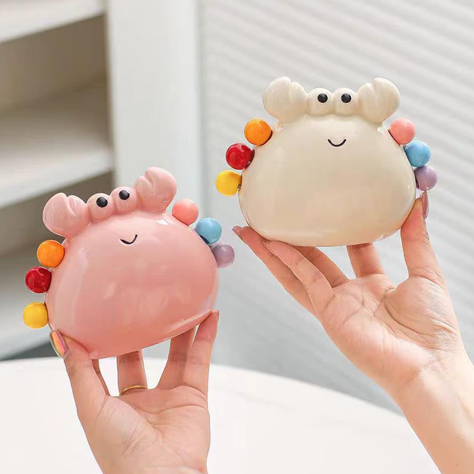 Crab Figurine - Home Decor Living Room - Animal Figurines - Home Accessories - Table Decoration - Bedroom Accessories - Gift For Her - Decoration - Funny Gadgets - Design Ornament - Windowsill Decoration - White - 1 Piece