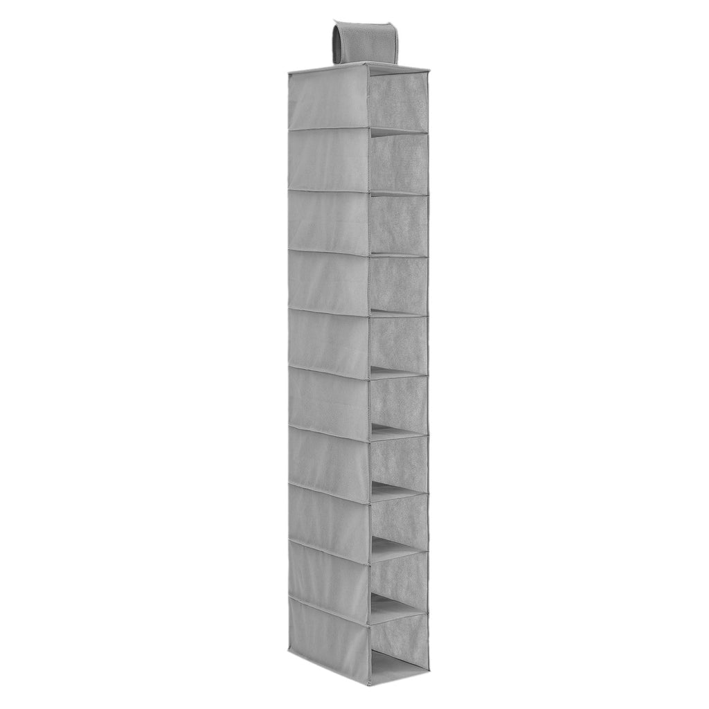 Hanging Shoe Organizer 10 Shelf, Hanging Shoe Shelves, Hanging Shoe Organizer for Closet Hanging Shoe Rack Hat Rack Hanging Closet Hat Shelf Hanging Shoe Holder Shoe and Hat Holder Storage 49×12×5.9 in Gray