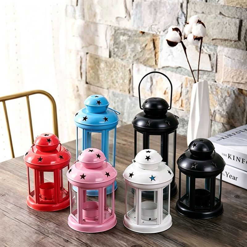 Black Pink and Red Candle Holder Set of 3