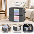 3-Pack 60L Bedding & Quilt Storage Bags with Zipper (Black)