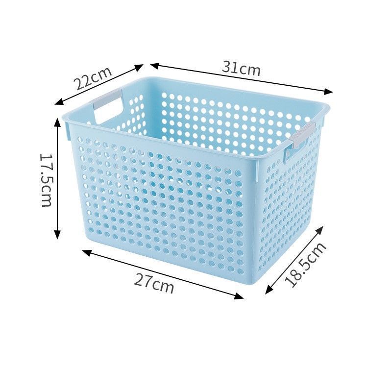 Tall Plastic Storage Basket, Medium Size, 12.20x8.66x6.89in, Blue, Multi-Scene Deep Storage Organizer, Thoughtful Home Gift
