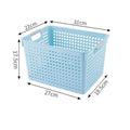Tall Plastic Storage Basket, Medium Size, 12.20x8.66x6.89in, Blue, Multi-Scene Deep Storage Organizer, Thoughtful Home Gift