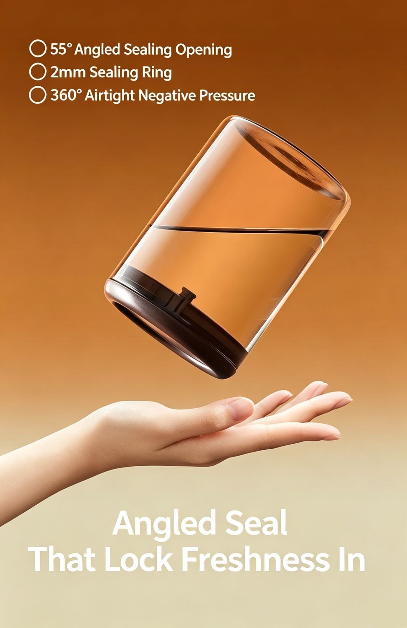 Light‑Shield Brown Glass Airtight Storage Jar 600ml Round High Borosilicate Canister,Sealed Container for Coffee Beans Tea Coffee Powder,UV‑Blocking Pantry Organiser,Christmas Halloween Housewarming Gift