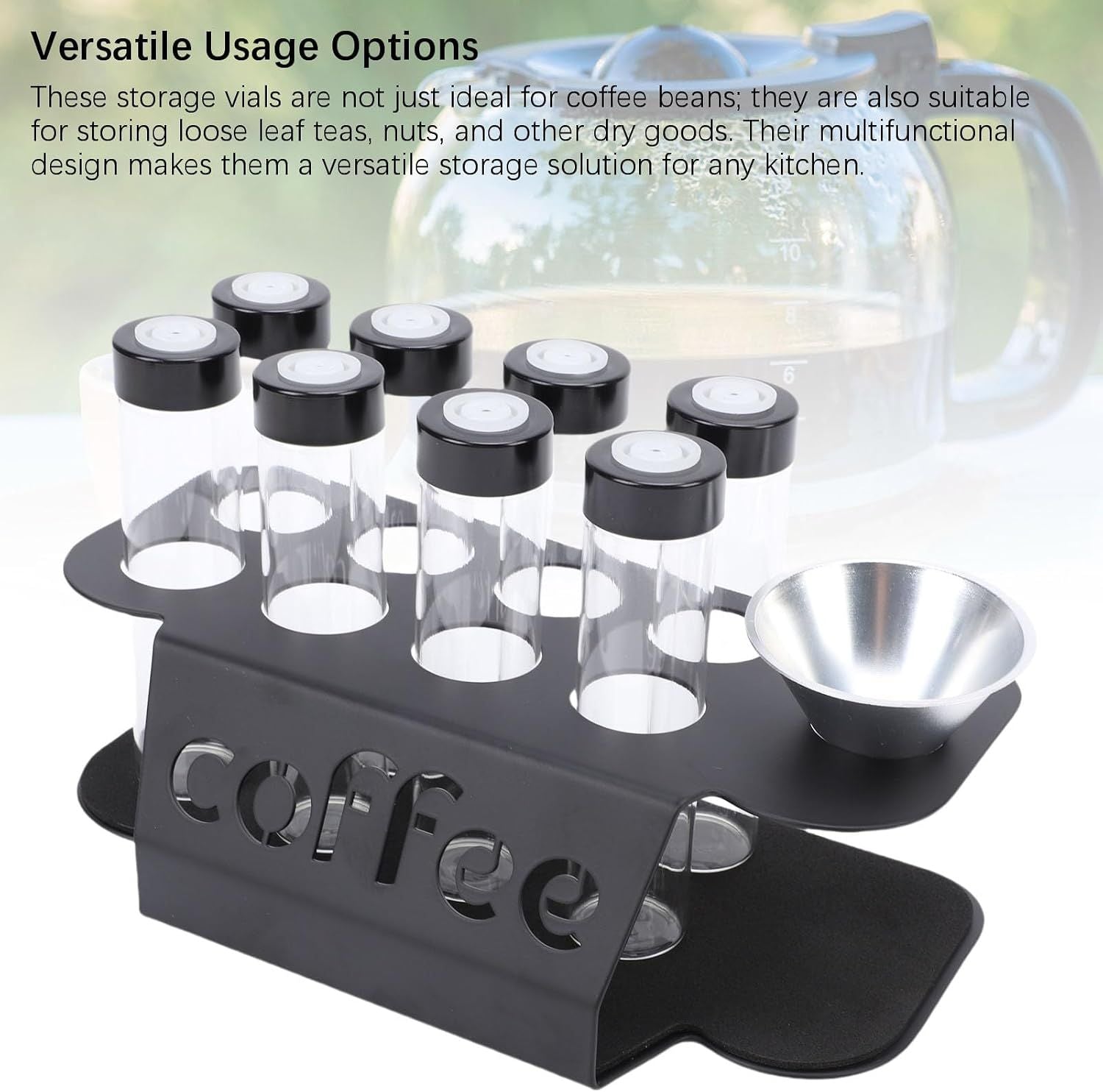8 Piece Coffee Bean Storage Tube Set with One Way Valve