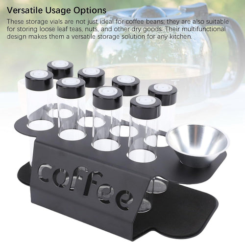 8 Piece Coffee Bean Storage Tube Set with One Way Valve