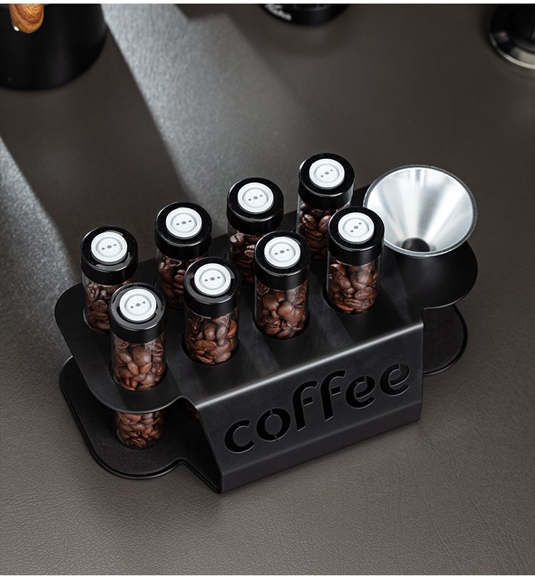 8 Piece Coffee Bean Storage Tube Set with One Way Valve