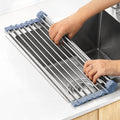 Roll-Up Stainless Steel Over-Sink Dish Drying Rack (44cm x 30cm)