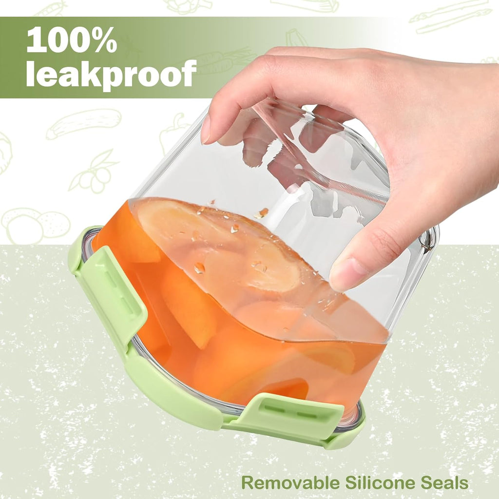 32oz Borosilicate Glass Soup & Food Storage Containers with Airtight Lids